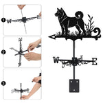 Akita metal weather vane with directional arrows and mounting rod, outdoor roof and garden decoration