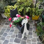 Back view of an alaskan malamute dog  planter
