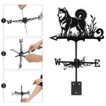 Alaskan Malamute metal weather vane with directional arrows and mounting rod, outdoor roof and garden decoration