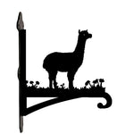 Alpaca llama metal hanging basket bracket mounted on outdoor wall for plant decoration