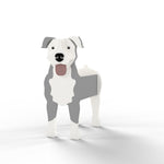 Full-body view of the American Pit Bull Terrier dog planter