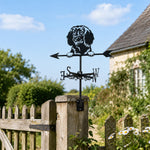 American Water Spaniel metal weather vane with directional arrows and mounting rod, outdoor roof and garden decoration