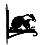 Badger metal hanging basket bracket mounted on outdoor wall for plant decoration