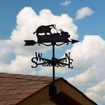 Badger metal weather vane with directional arrows and mounting rod, outdoor roof and garden decoration