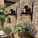 Bichon metal hanging basket bracket mounted on outdoor wall for plant decoration