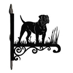 Boerboel metal hanging basket bracket mounted on outdoor wall for plant decoration