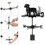Brittany metal weather vane with directional arrows and mounting rod, outdoor roof and garden decoration