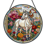 Butterfly horse stained glass suncatcher window hanging, suitable for home and garden decoration