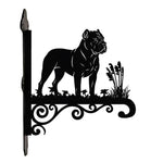 Cane corso metal hanging basket bracket mounted on outdoor wall for plant decoration