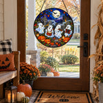 Cemetery Ghost Band Halloween stained glass suncatcher window hanging, suitable for home and garden decoration