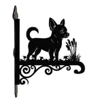 Chihuahua metal hanging basket bracket mounted on outdoor wall for plant decoration