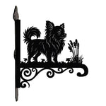 Chihuahua metal hanging basket bracket mounted on outdoor wall for plant decoration