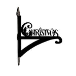 Christmas metal hanging basket bracket mounted on outdoor wall for plant decoration