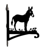 Donkey metal hanging basket bracket mounted on outdoor wall for plant decoration