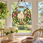 Dorset sheep stained glass suncatcher window hanging, suitable for home and garden decoration