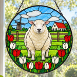 Dorset sheep stained glass suncatcher window hanging, suitable for home and garden decoration