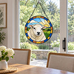 Dorset sheep stained glass suncatcher window hanging, suitable for home and garden decoration