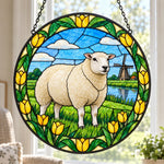 Dorset sheep stained glass suncatcher window hanging, suitable for home and garden decoration