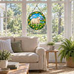 Dorset sheep stained glass suncatcher window hanging, suitable for home and garden decoration