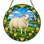 Dorset sheep stained glass suncatcher window hanging, suitable for home and garden decoration