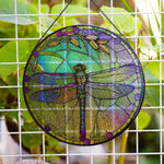 Dragonfly stained glass suncatcher window hanging, suitable for home and garden decoration