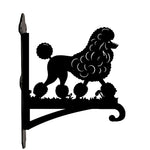 Poodle metal hanging basket bracket mounted on outdoor wall for plant decoration