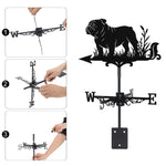 English Bull metal weather vane with directional arrows and mounting rod, outdoor roof and garden decoration