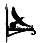 Flying raven metal hanging basket bracket mounted on outdoor wall for plant decoration