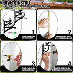 Flying witch and moon metal hanging basket bracket mounted on outdoor wall for plant decoration