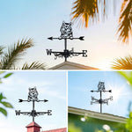 German Shepherd metal weather vane with directional arrows and mounting rod, outdoor roof and garden decoration