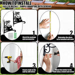 Giant panda eating bamboo metal hanging basket bracket mounted on outdoor wall for plant decoration