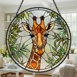 Giraffe portrait stained glass suncatcher window hanging, suitable for home and garden decoration