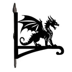 Dragon metal hanging basket bracket mounted on outdoor wall for plant decoration