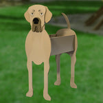 Great Dane dog planter filled with fresh flowers is placed in the garden