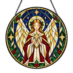 Guardian angel stained glass suncatcher window hanging, suitable for home and garden decoration