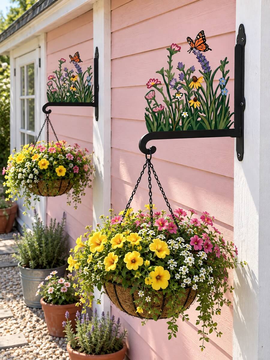 Castle and Pumpkins Hanging Basket Bracket Garden Decor | Yarlio UK ...
