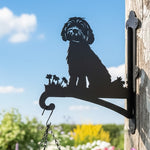 Havanese metal hanging basket bracket mounted on outdoor wall for plant decoration