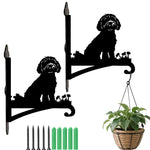 Havanese metal hanging basket bracket mounted on outdoor wall for plant decoration