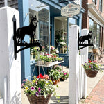 Husky metal hanging basket bracket mounted on outdoor wall for plant decoration