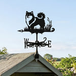 Icelandic Sheepdog metal weather vane with directional arrows and mounting rod, outdoor roof and garden decoration