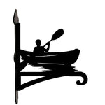 Kayaking canoe metal hanging basket bracket mounted on outdoor wall for plant decoration
