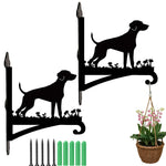 Labrador metal hanging basket bracket mounted on outdoor wall for plant decoration