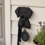 Wooden labrador dog wall hook key and leash holder for home entryway organizer
