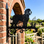 Lagotto romagnolo metal hanging basket bracket mounted on outdoor wall for plant decoration