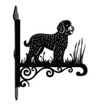 Lagotto romagnolo metal hanging basket bracket mounted on outdoor wall for plant decoration