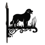 Leonberger metal hanging basket bracket mounted on outdoor wall for plant decoration