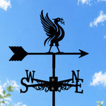 Liver bird metal weather vane with directional arrows and mounting rod, outdoor roof and garden decoration