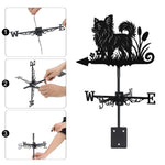 Long Haired Chihuahua metal weather vane with directional arrows and mounting rod, outdoor roof and garden decoration