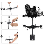 Maltese metal weather vane with directional arrows and mounting rod, outdoor roof and garden decoration