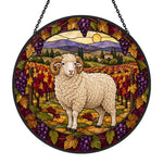 Merino sheep stained glass suncatcher window hanging, suitable for home and garden decoration